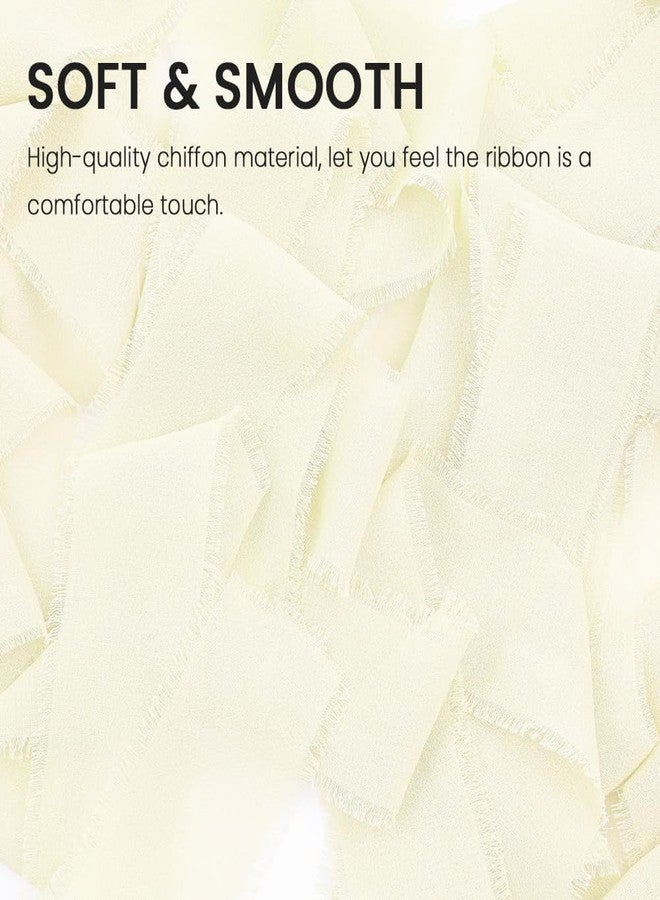 Buildcon 4 Rolls Hand-Torn Chiffon, Satin Ribbon Roll,Soft Gift Wrapping for Wedding, Crafts, Bouquets - Feel Ribbon for Decor and DIY Projects - Image 3